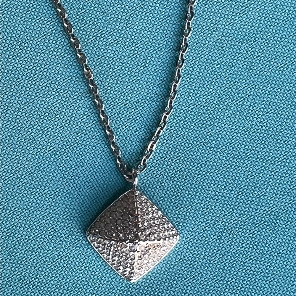 Swarovski crystal necklace pyramid silver